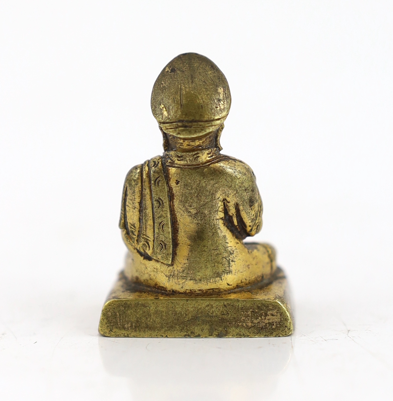 A Chinese miniature cast bronze figure of Teacher (Lama) Changkya Rolpai Dorje, 18th/19th century